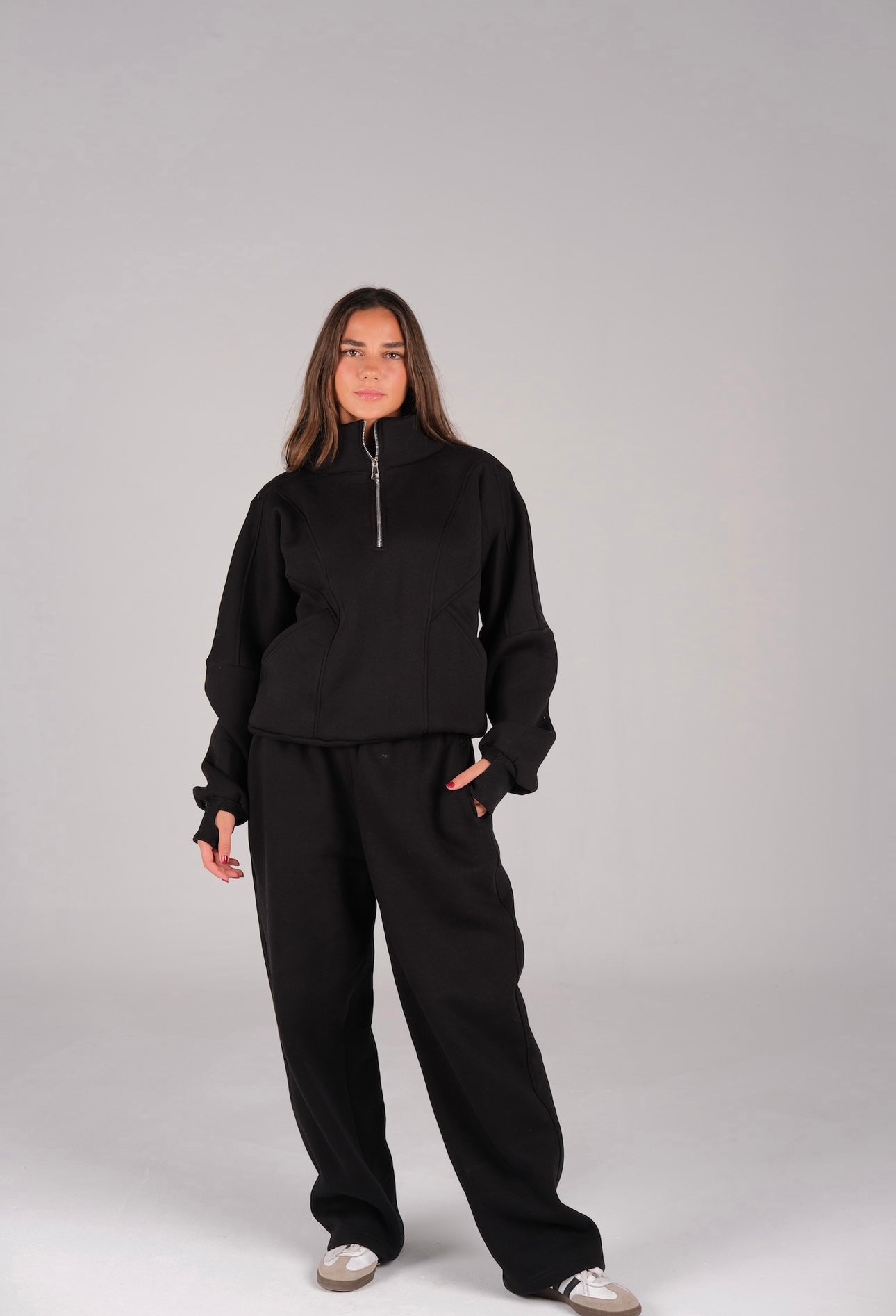 Finger Quarter Zip Sweater
