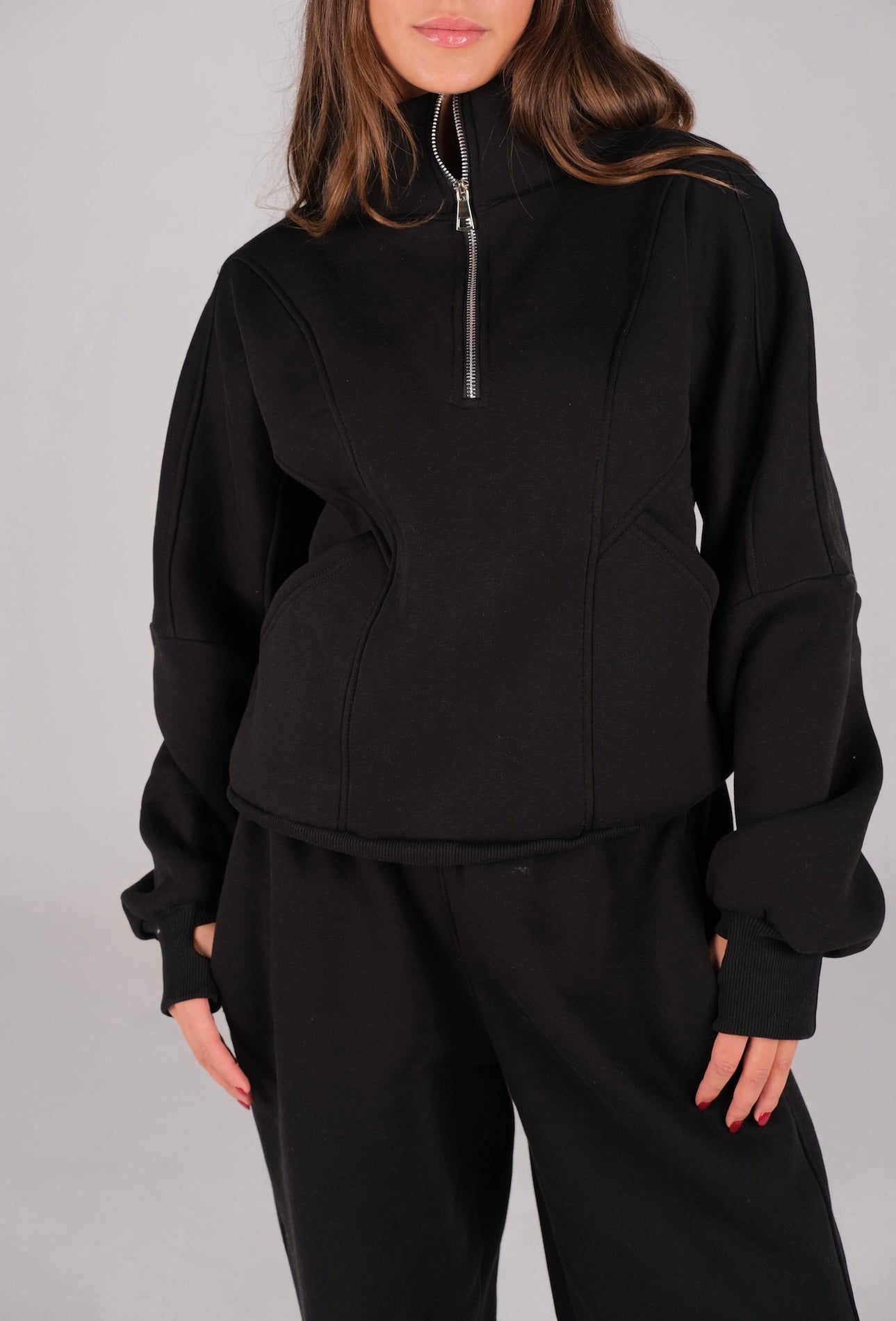 Finger Quarter Zip Sweater
