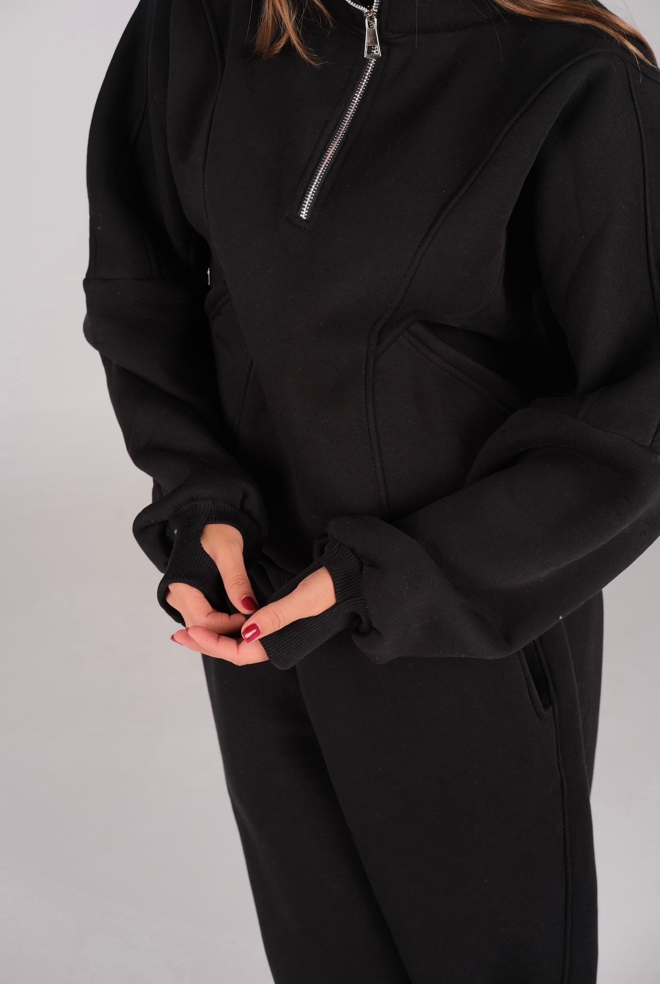 Finger Quarter Zip Sweater