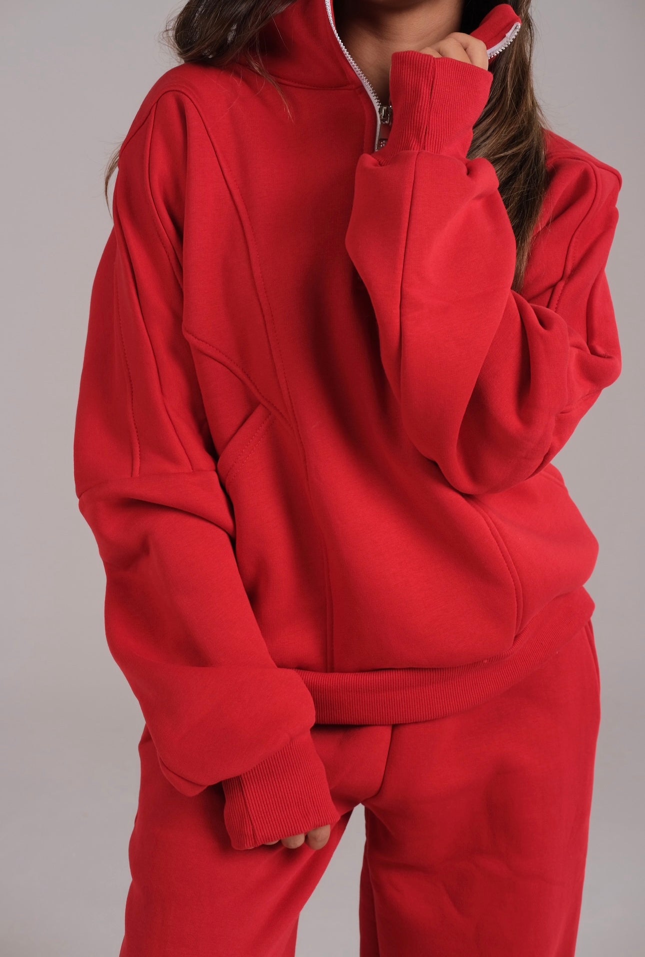 Finger Quarter Zip Sweater