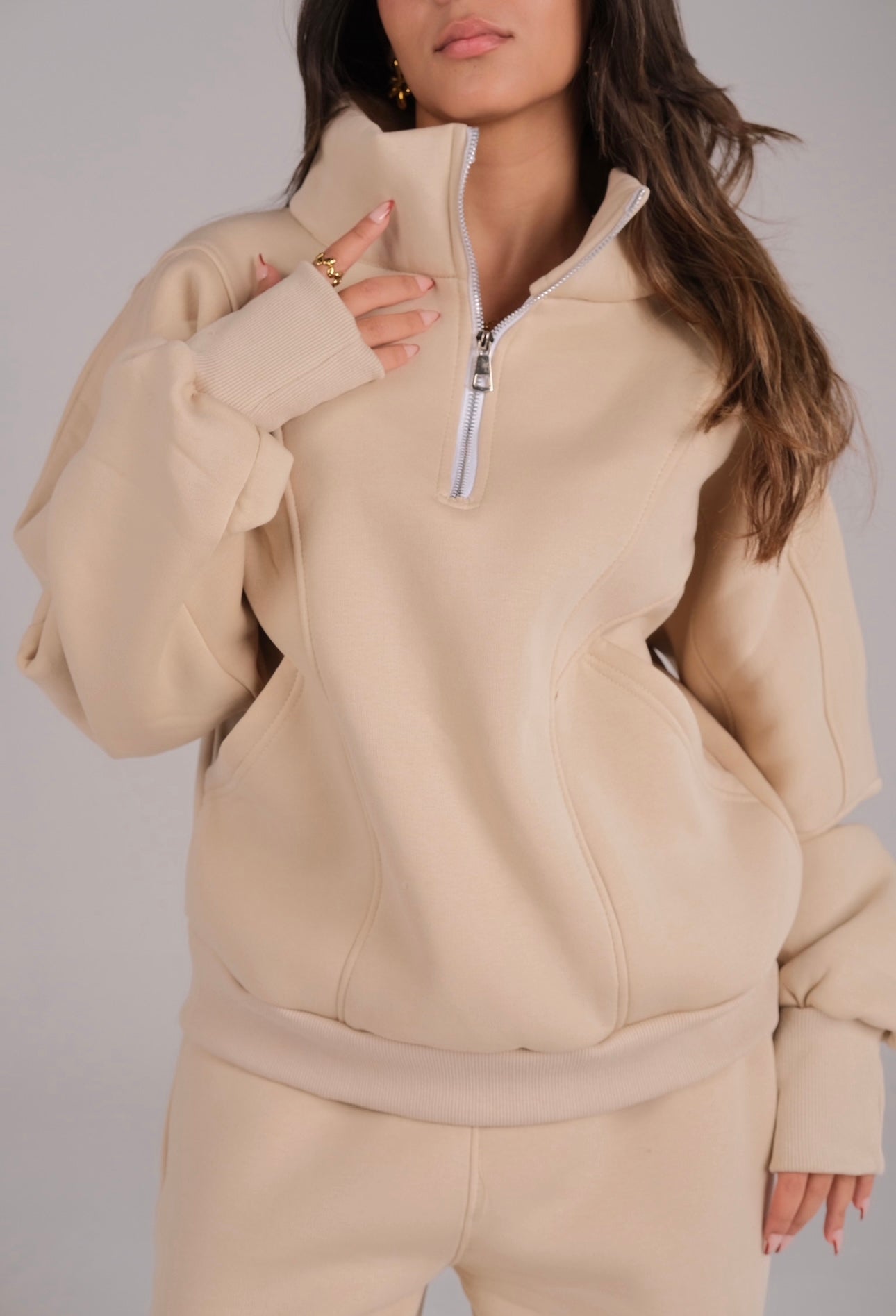 Finger Quarter Zip Sweater