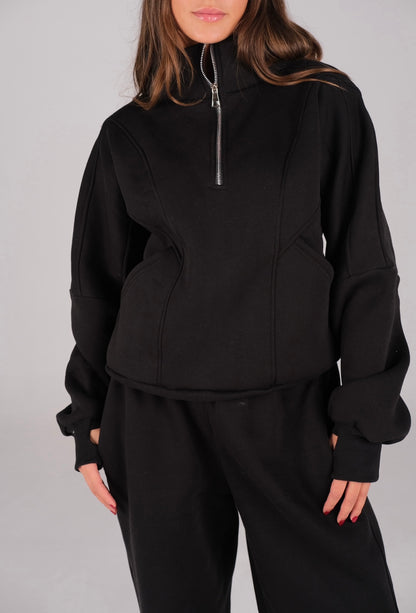 Finger Quarter Zip Sweater