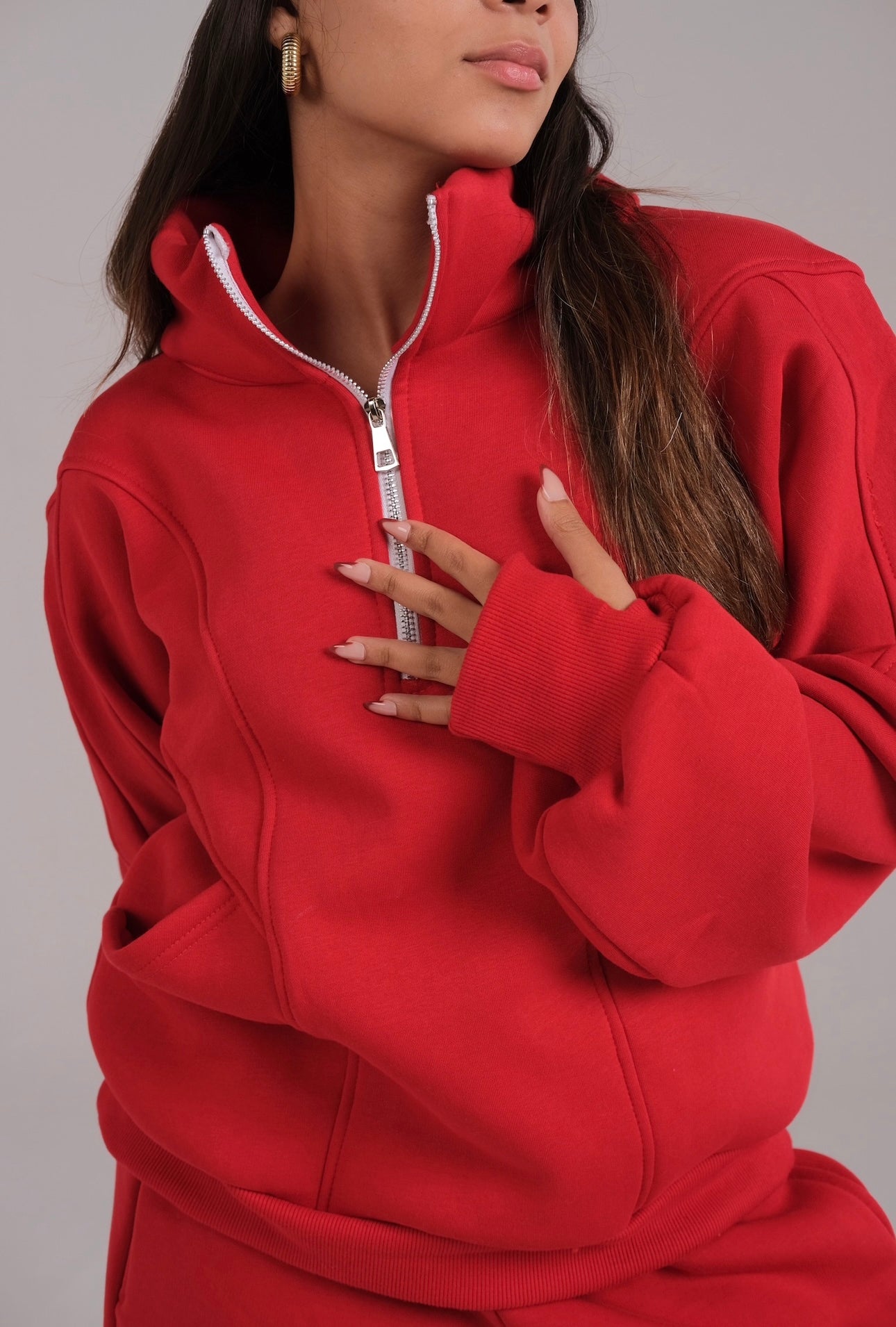 Finger Quarter Zip Sweater