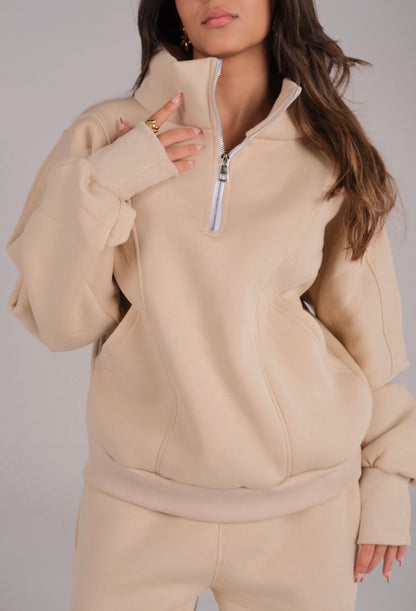 Finger Quarter Zip Sweater